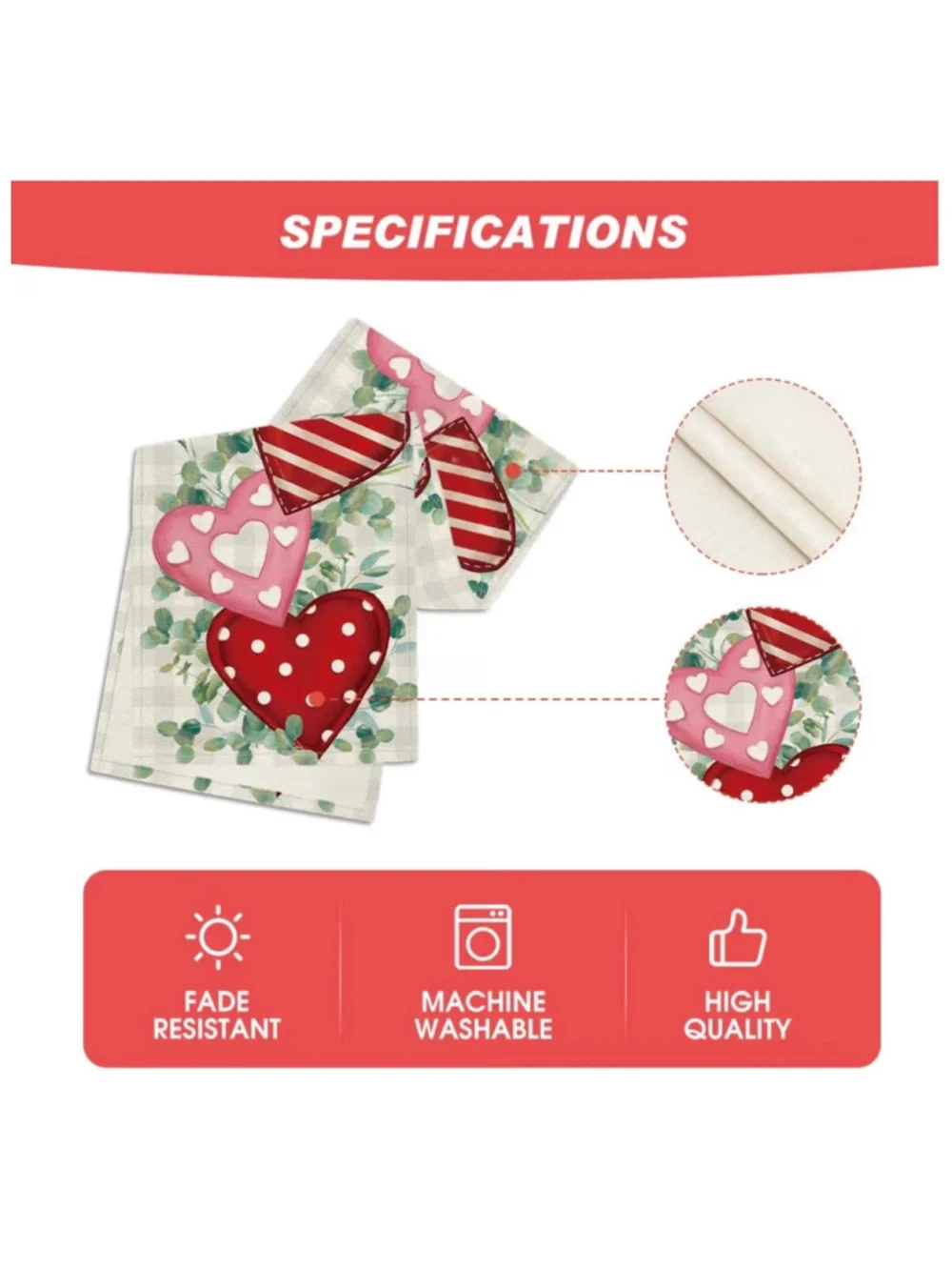NEW Eucalyptus Hearts Valentines Table Runner Dining 13x90 Tablecloth